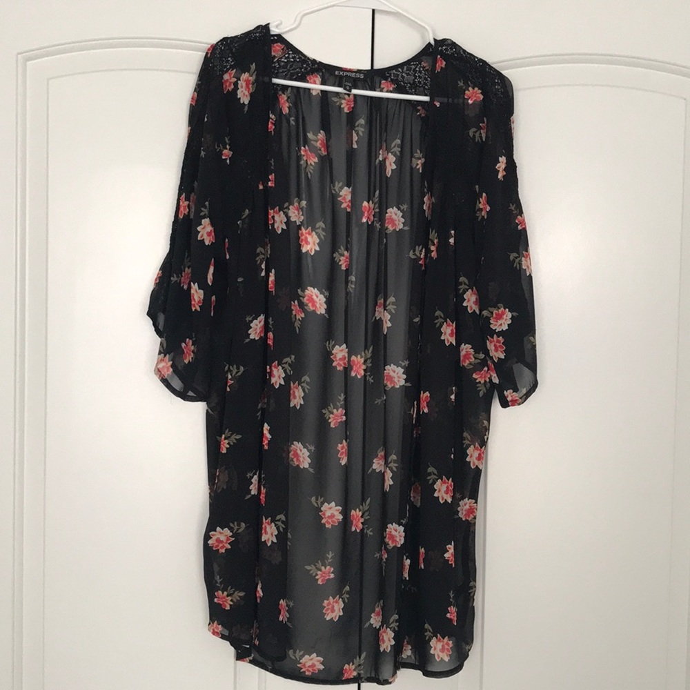 Express Sheer Floral Kimono
